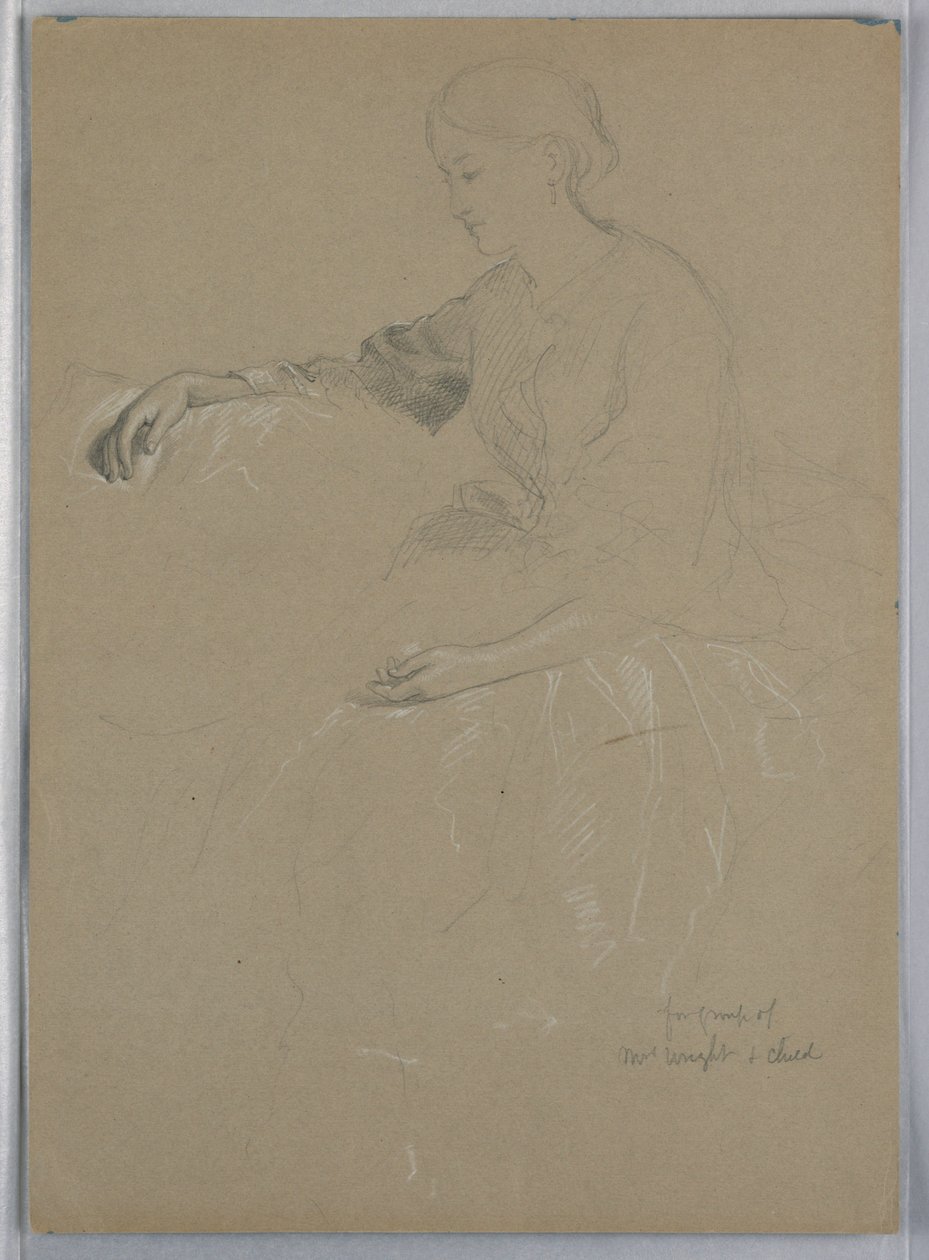 Disegno, signora William Wright e figlio, 1857 da Daniel Huntington