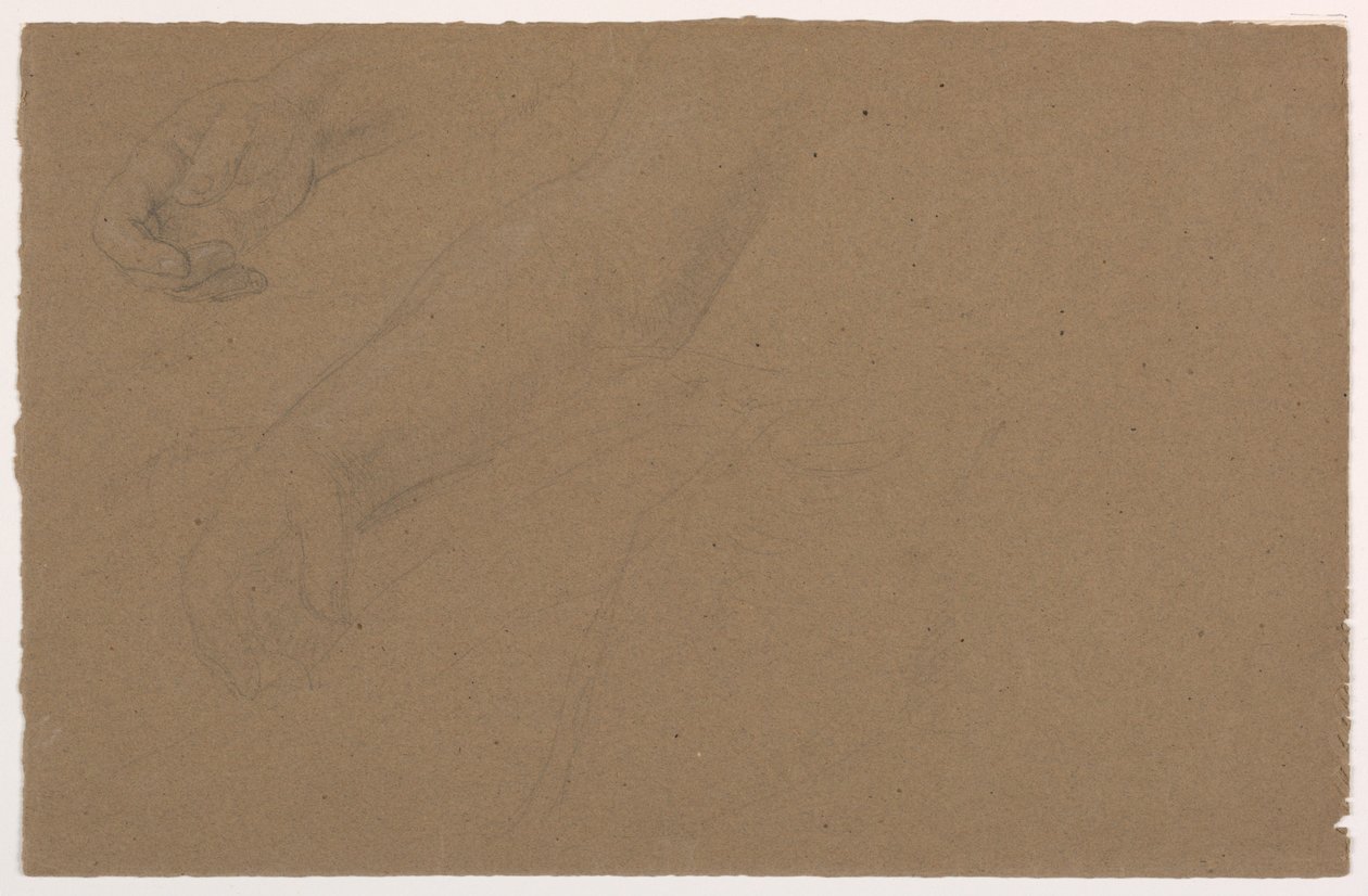 Disegno, studi sulla mano destra, 1850-60 da Daniel Huntington