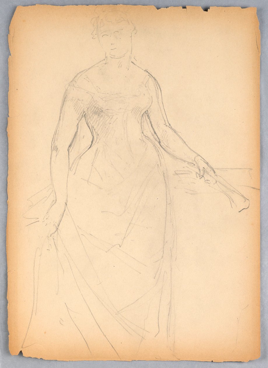 Disegno, schizzo per un ritratto di Bella Worsham, 1878 da Daniel Huntington