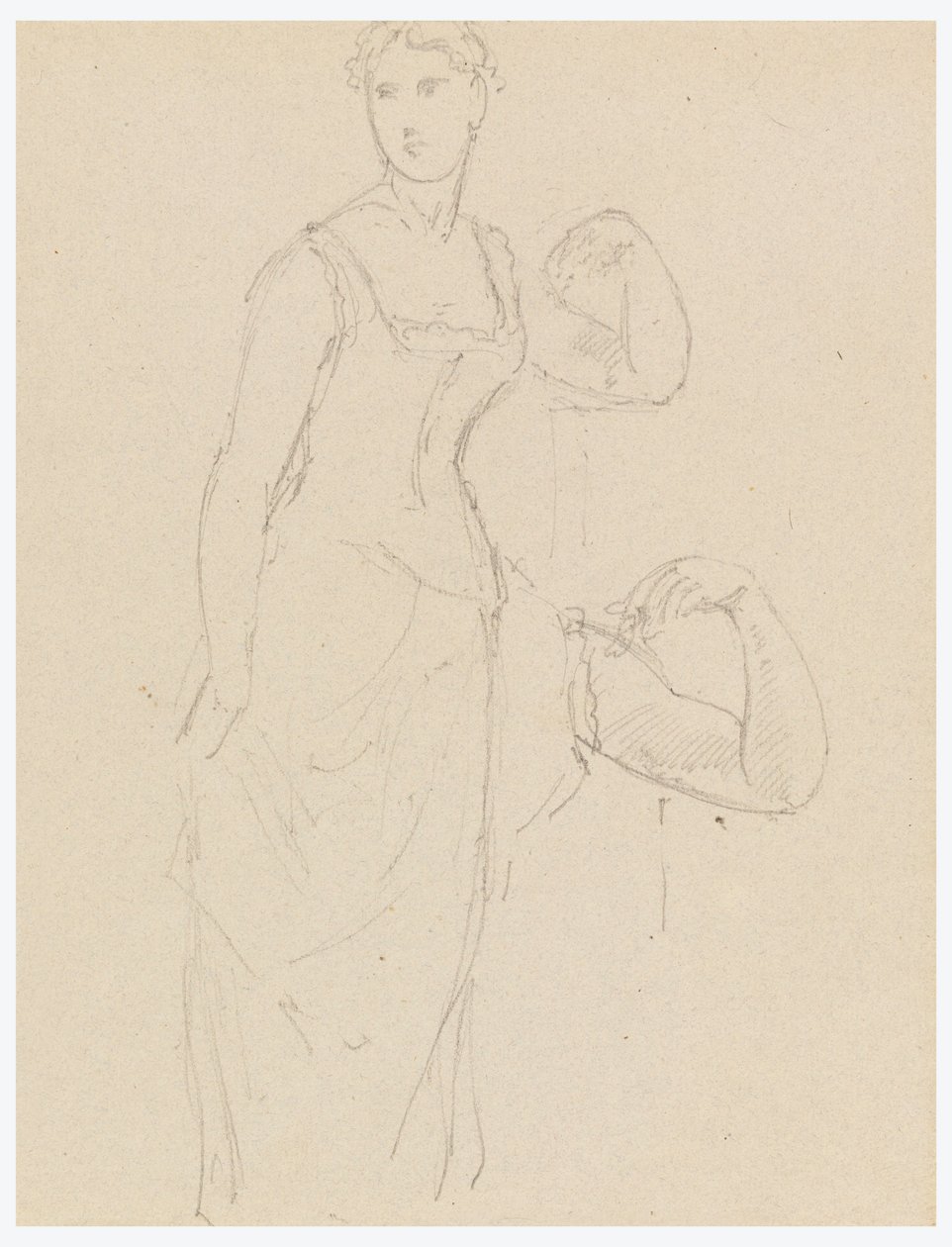 Disegno, schizzo per un ritratto di Bella Worsham, 1878 da Daniel Huntington