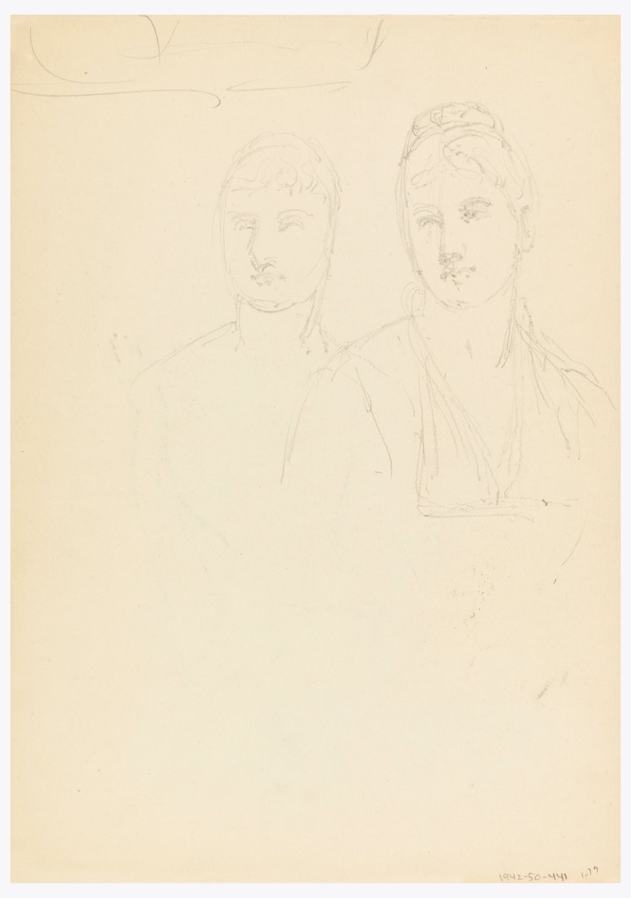 Disegno, schizzo per un ritratto di Bella Worsham, 1878 da Daniel Huntington