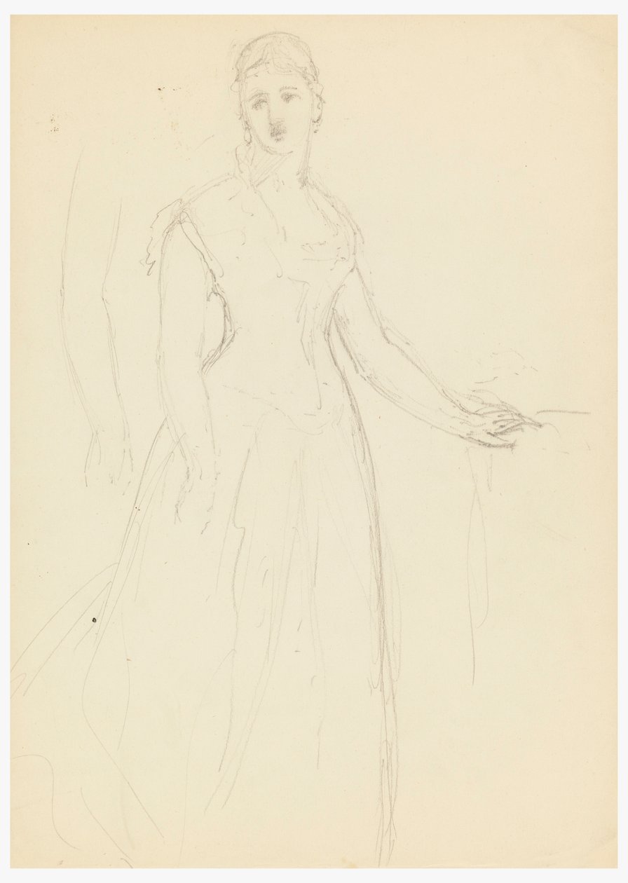 Disegno, schizzo per un ritratto di Bella Worsham, 1878 da Daniel Huntington