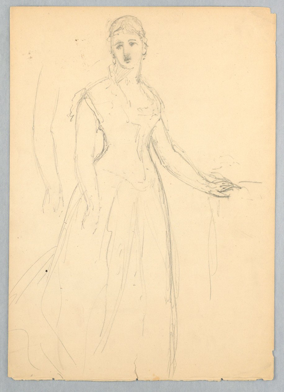 Disegno, schizzo per un ritratto di Bella Worsham, 1878 da Daniel Huntington