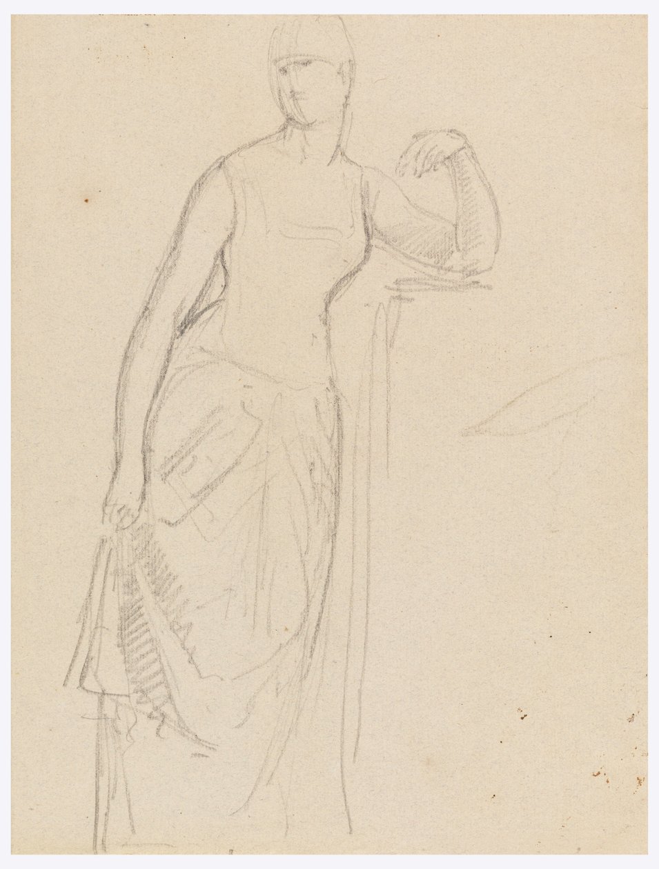Disegno, schizzo per un ritratto della signora Bella Worsham, 1878 da Daniel Huntington