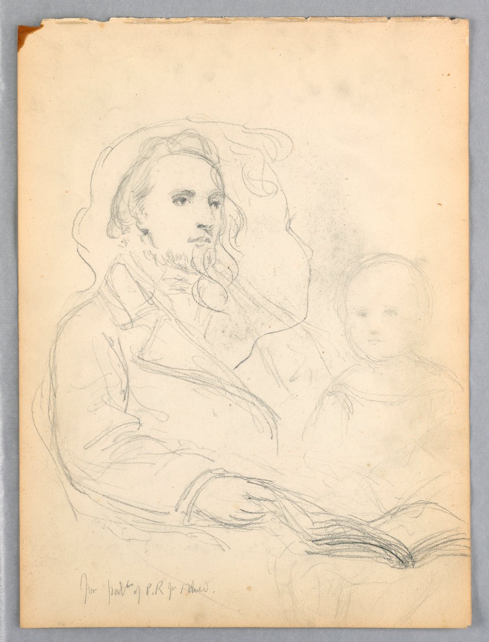 Disegno, schizzi per "Lezione di carità" e ritratto di Peter Richards, Jr., 1849 da Daniel Huntington