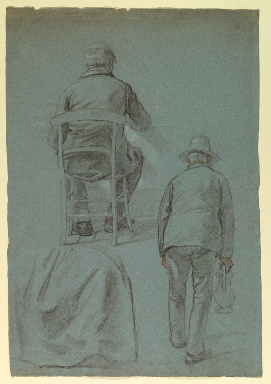 Disegno, drappeggio della gonna per la signora Sheppard Gandy, 1859 da Daniel Huntington