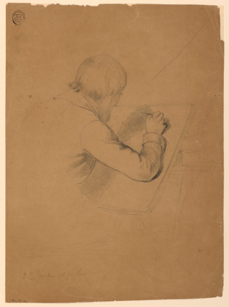 Disegno, studio per la "Comunione degli infermi", 1844-45 da Daniel Huntington
