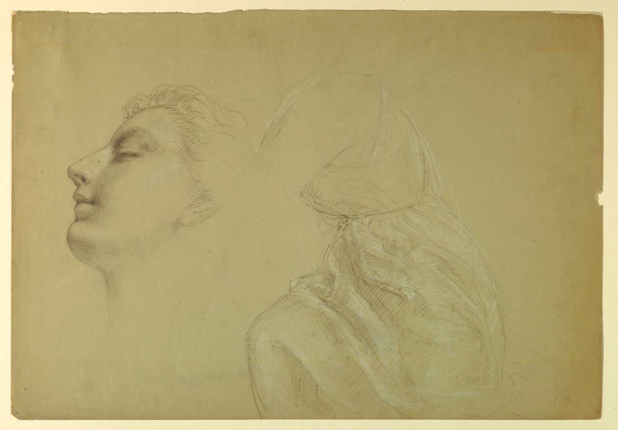 Disegno, studio per "Giustizia e pace", 1886 da Daniel Huntington