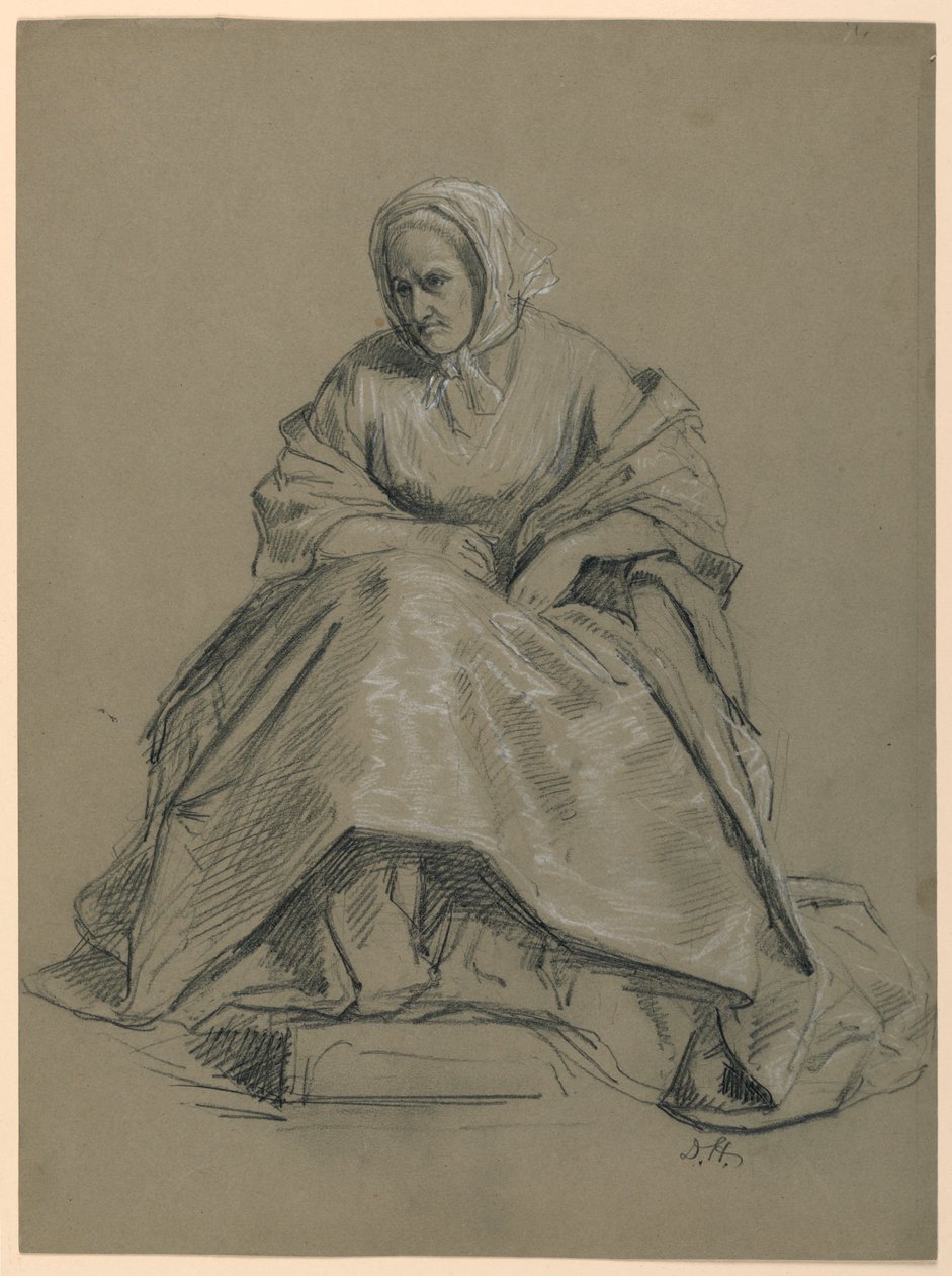 Disegno, studio per il "Ricevimento di Martha Washington", 1860 da Daniel Huntington