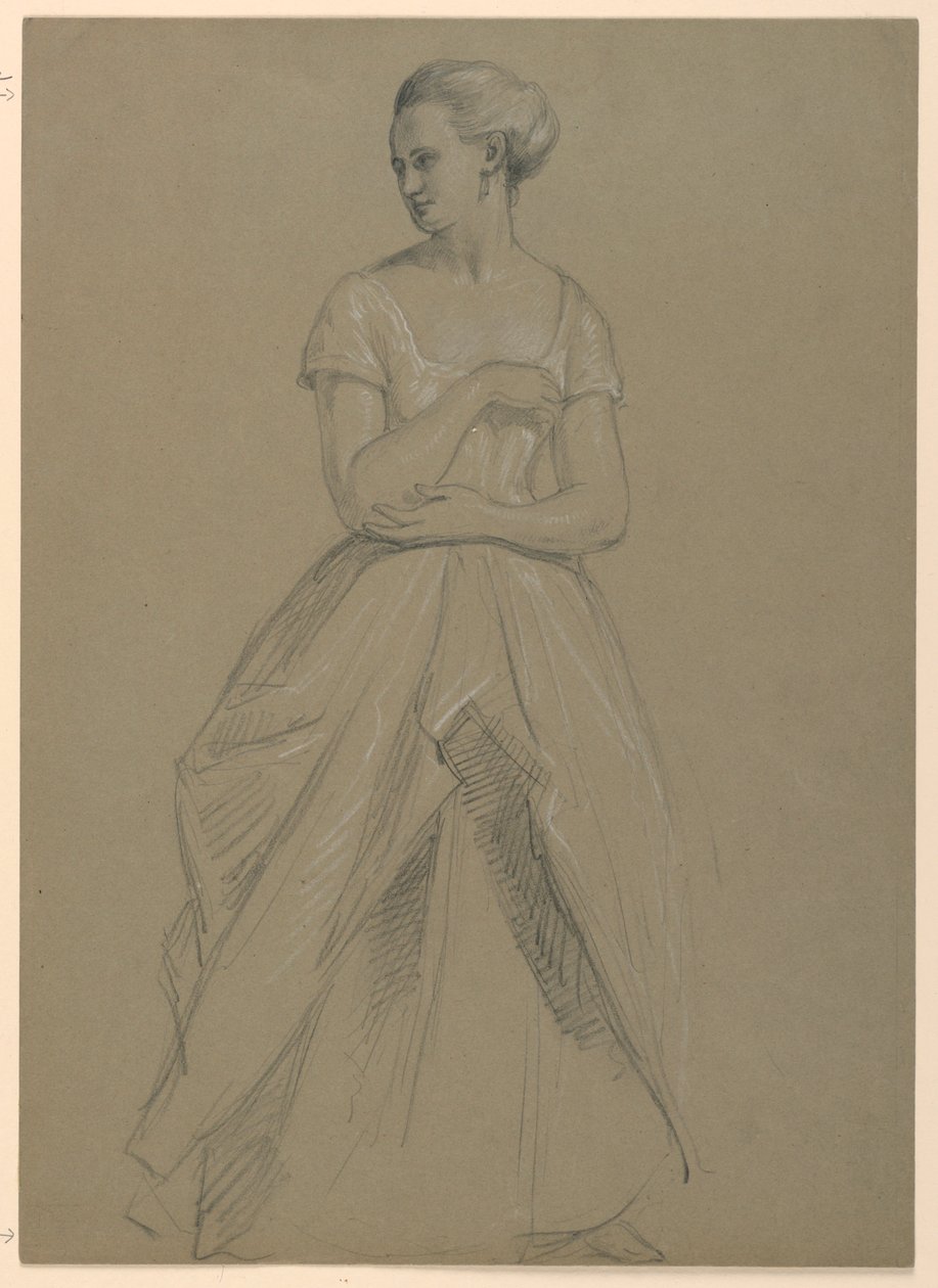 Disegno, studio per il "Ricevimento di Martha Washington", 1860 da Daniel Huntington