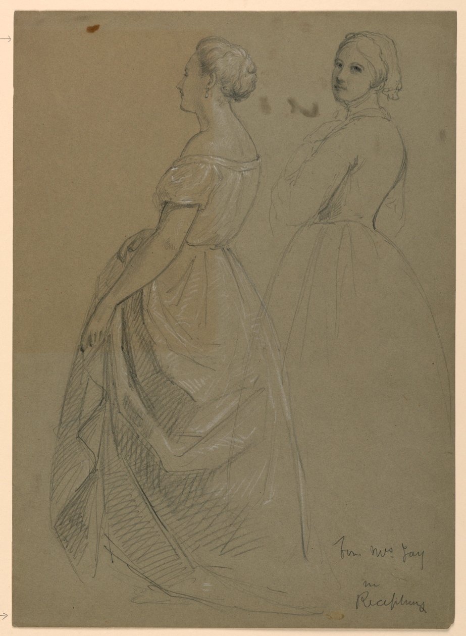 Disegno, studio per "Il ricevimento di Martha Washington", 1860 da Daniel Huntington