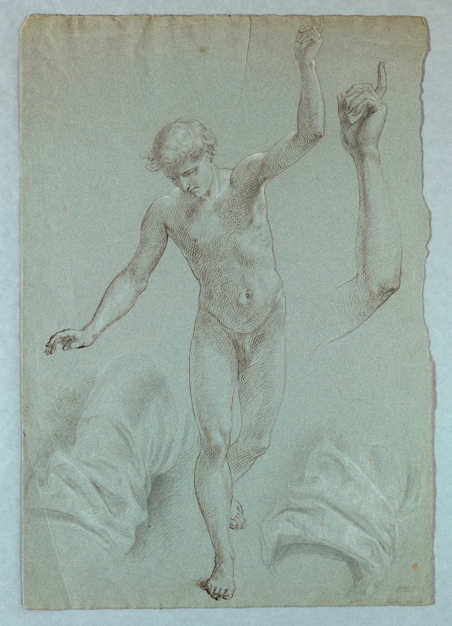 Disegno, studio per "Il sogno di Mercy", 1857-58 da Daniel Huntington