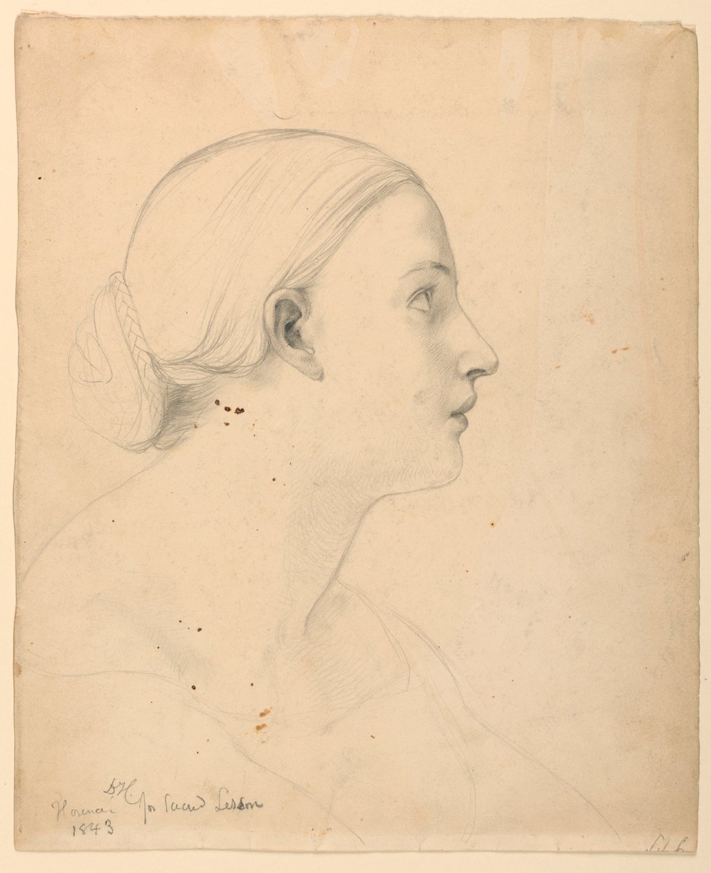Disegno, studio per la "Lezione sacra", 1843 da Daniel Huntington