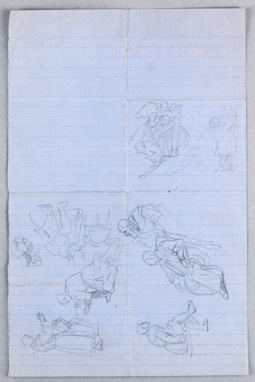 Disegno, studio per "Gruppo scientifico", 1858 da Daniel Huntington