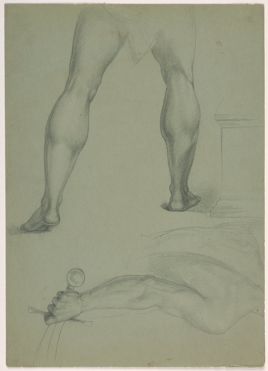 Disegno, Due studi anatomici, 1850 ca. da Daniel Huntington