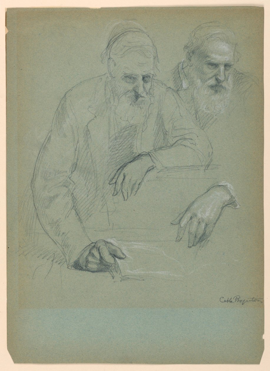 Disegno, Due studi di Daniel Hun, 1881 da Daniel Huntington