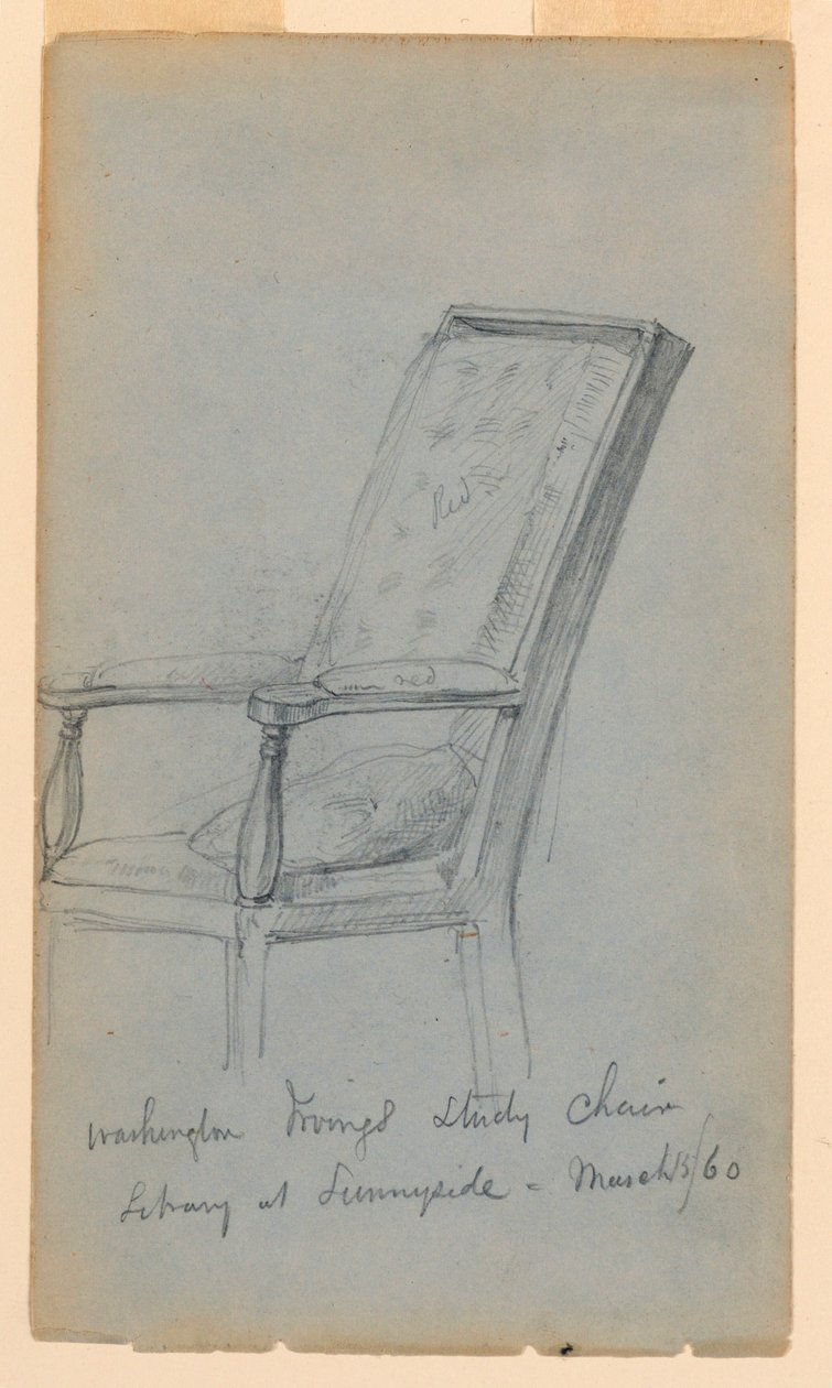 Disegno, Studio di Washington Irving, 15 marzo 1860 da Daniel Huntington