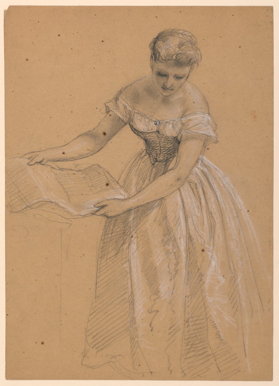 Disegno, Donna in piedi, 1860 da Daniel Huntington