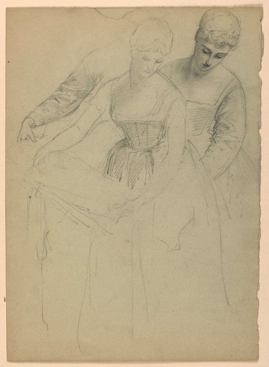 Disegno, donna in piedi, separato, 1860 da Daniel Huntington