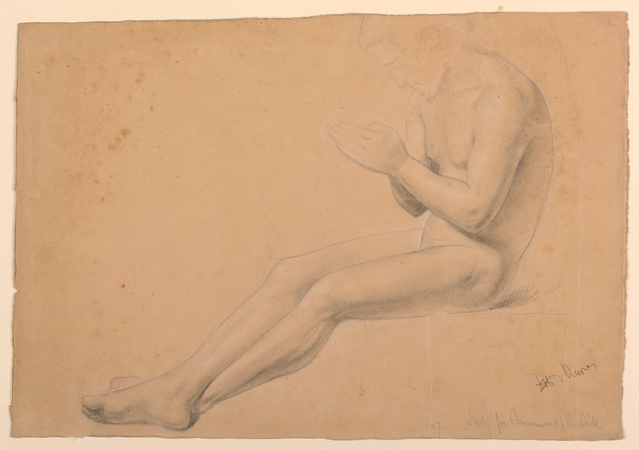 Studio di figura per "Comunione dei malati" da Daniel Huntington
