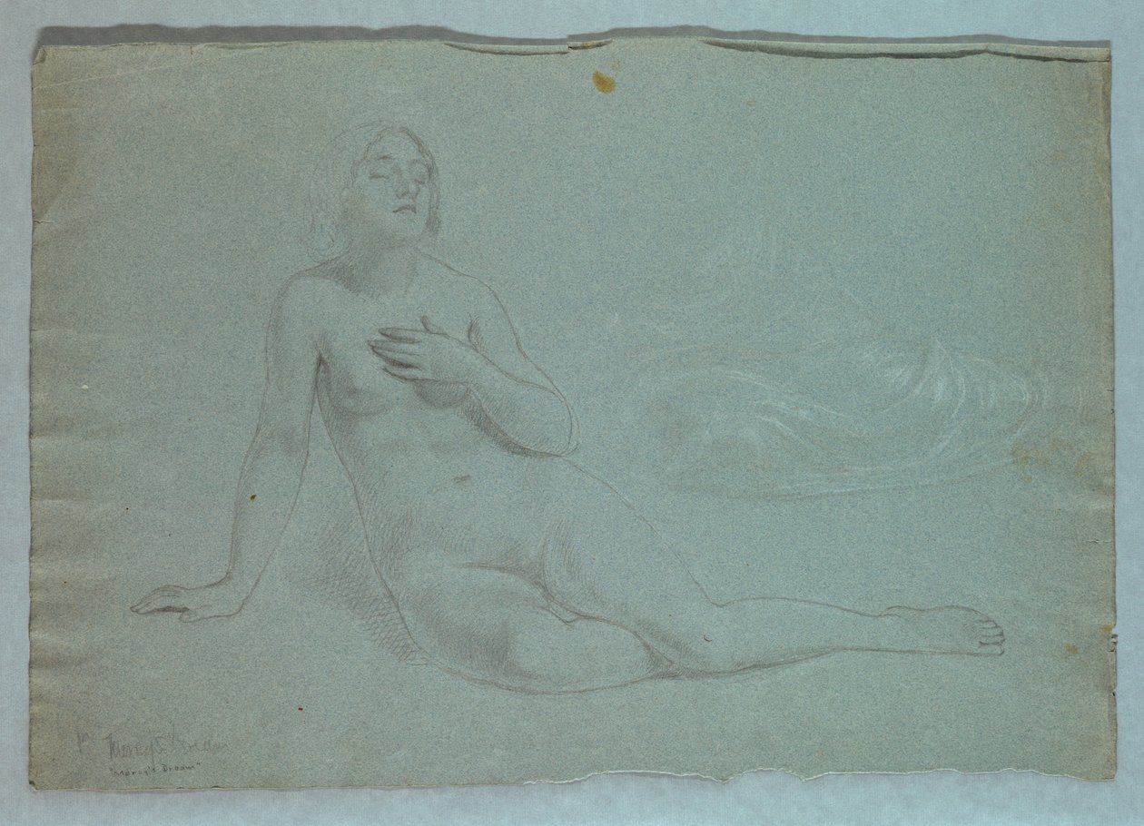 Studio della figura di Mercy per "Il sogno di Mercy" da Daniel Huntington