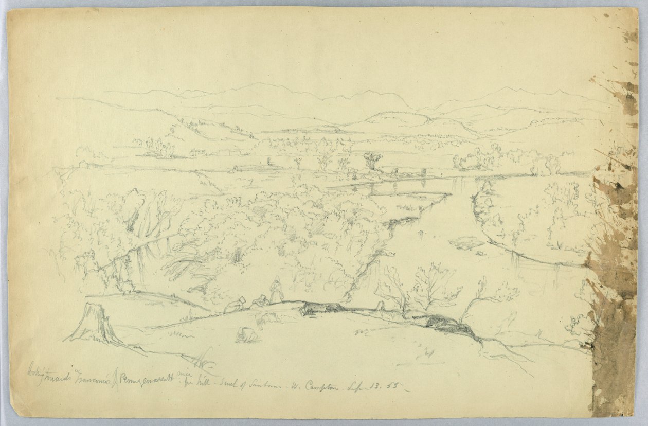 Guardando verso la Franconia e il fiume Pemigewasset dalla collina a sud di Sanborn - W. Campton da Daniel Huntington