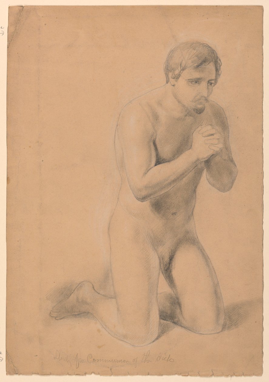 Figura maschile nuda, studio per "Comunione dei malati" da Daniel Huntington