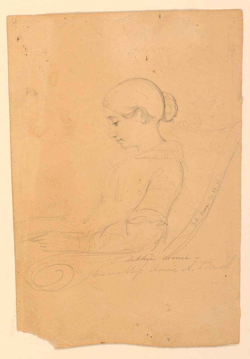 Studio di ritratto di Annie A. Brush, seduta di profilo da Daniel Huntington