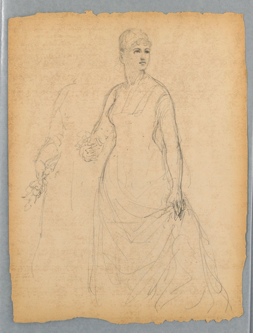 Schizzo per ritratto di una donna in piedi da Daniel Huntington