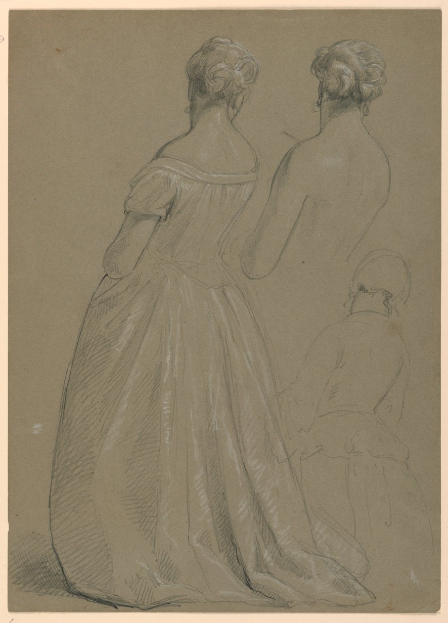 Studi di donna in piedi per "La corte repubblicana" (Giornata di ricevimento di Lady Washington) da Daniel Huntington