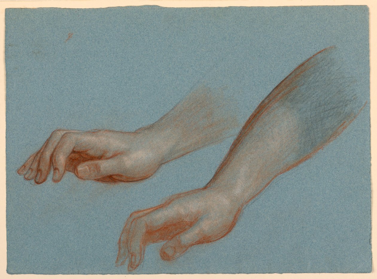 Studio della mano di un angelo per "Il sogno della misericordia" da Daniel Huntington