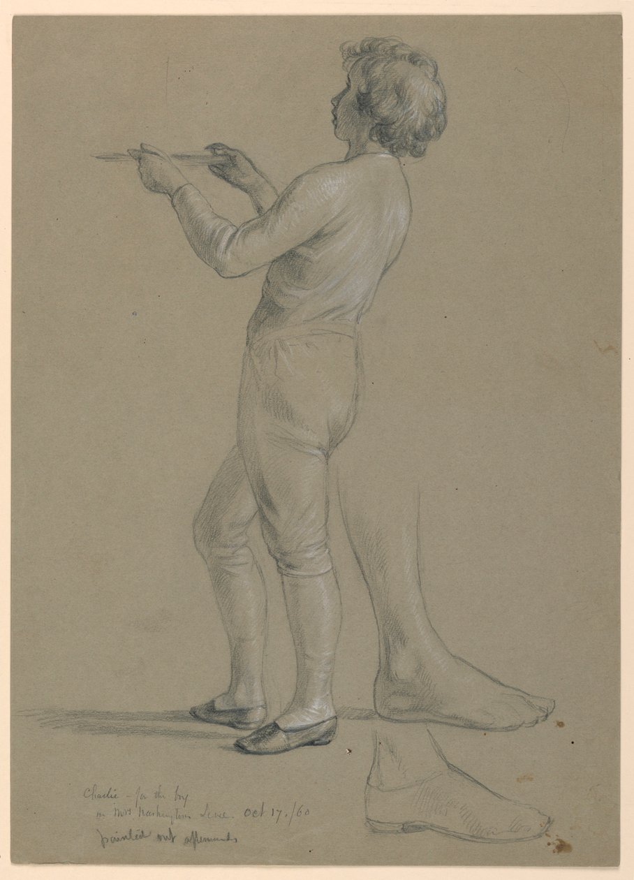 Studio di ragazzo che tiene un vassoio per "La corte repubblicana" (Giornata di ricevimento della signora Washington) da Daniel Huntington