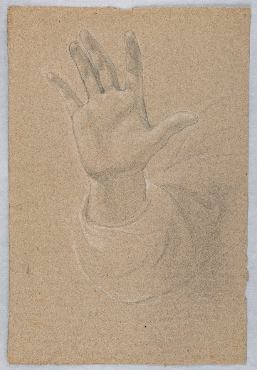 Studio della mano per "Primi martiri cristiani" da Daniel Huntington