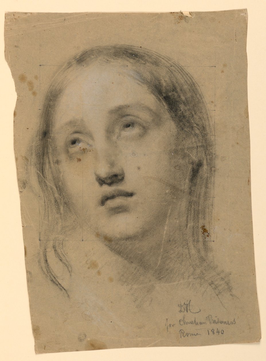 Studio della testa per "Prigionieri cristiani primitivi" da Daniel Huntington