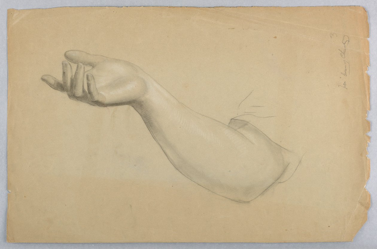 Studio della mano destra per "Lezione di carità" da Daniel Huntington