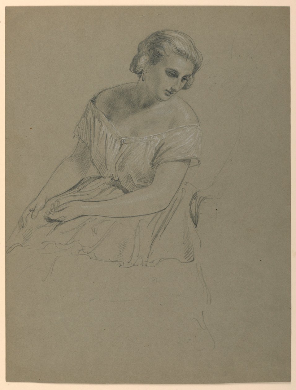 Studio di donna seduta per "La corte repubblicana" (Giorno di ricevimento di Lady Washington) da Daniel Huntington
