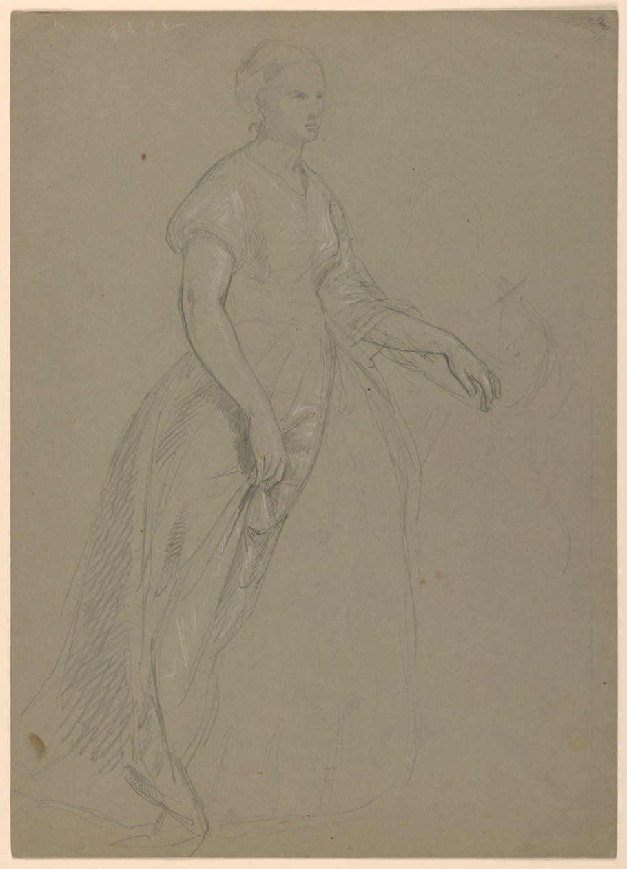 Studio di donna in piedi per "La corte repubblicana" (Giornata di ricevimento di Lady Washington) da Daniel Huntington