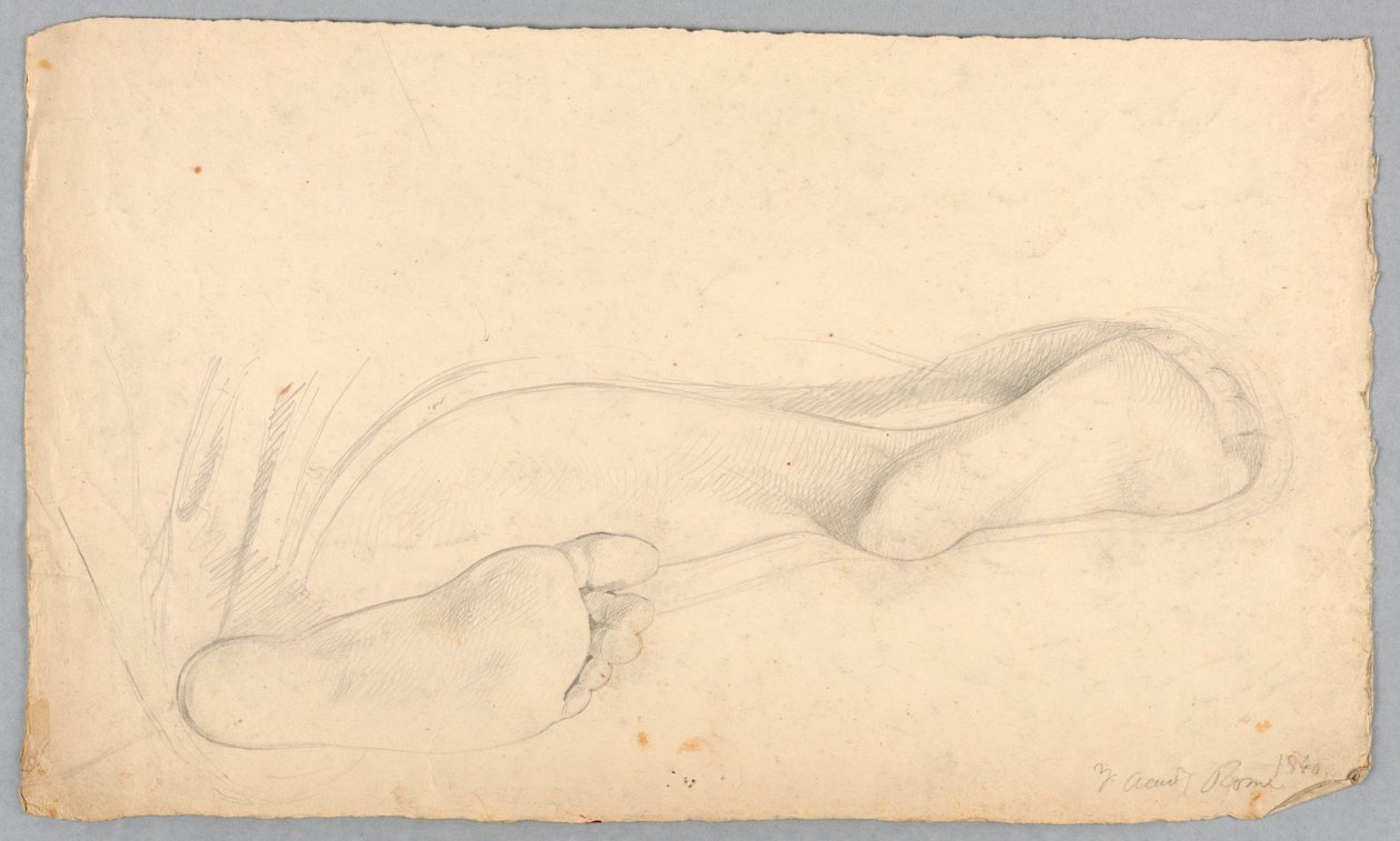 Studio dei piedi di una donna sdraiata da Daniel Huntington