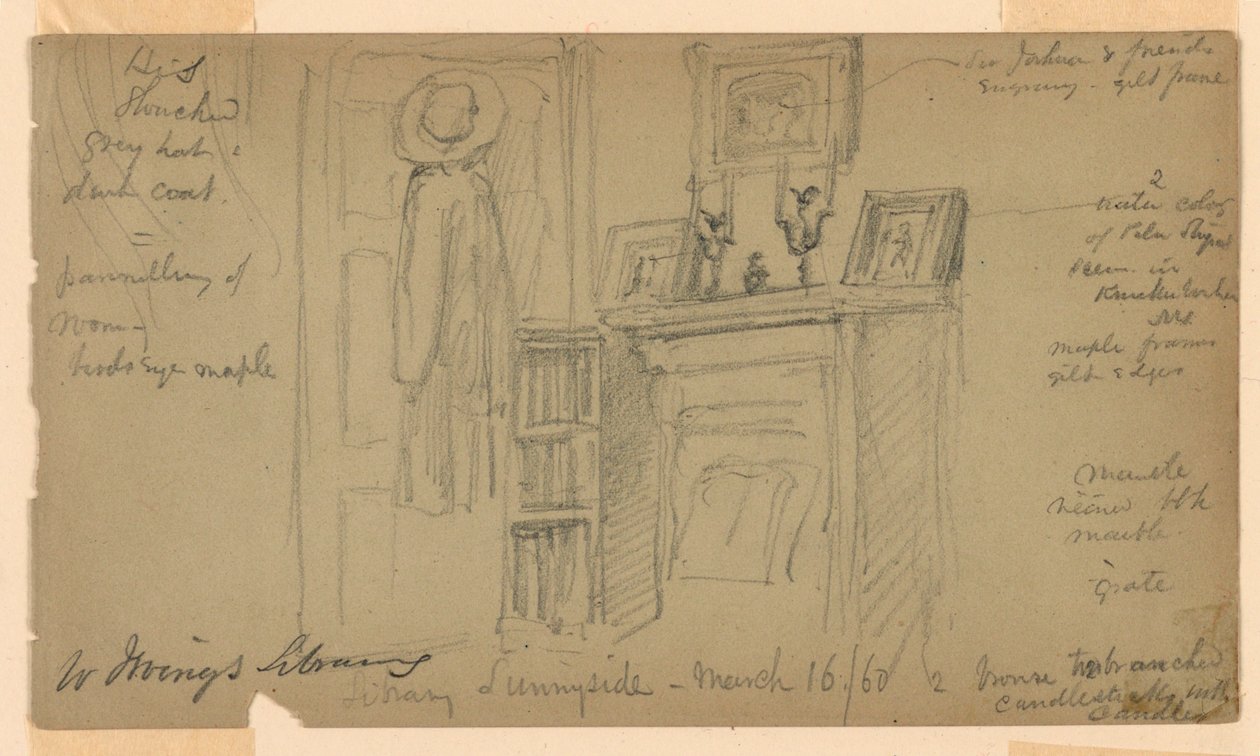 La Biblioteca di Washington Irving a Sunnyside da Daniel Huntington