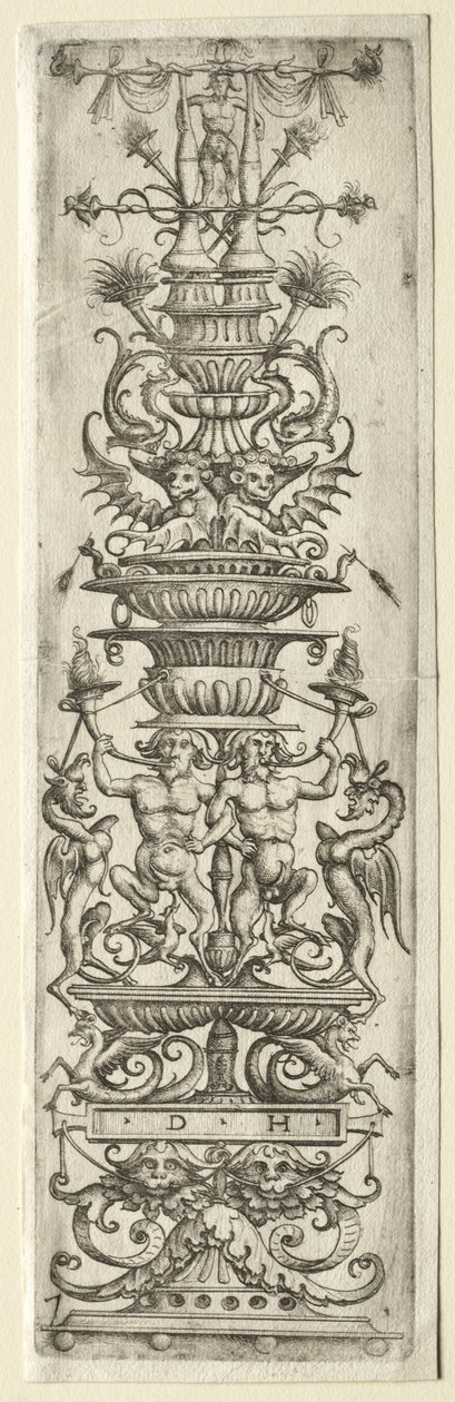 Ornamento con Candelabro da Daniel I Hopfer