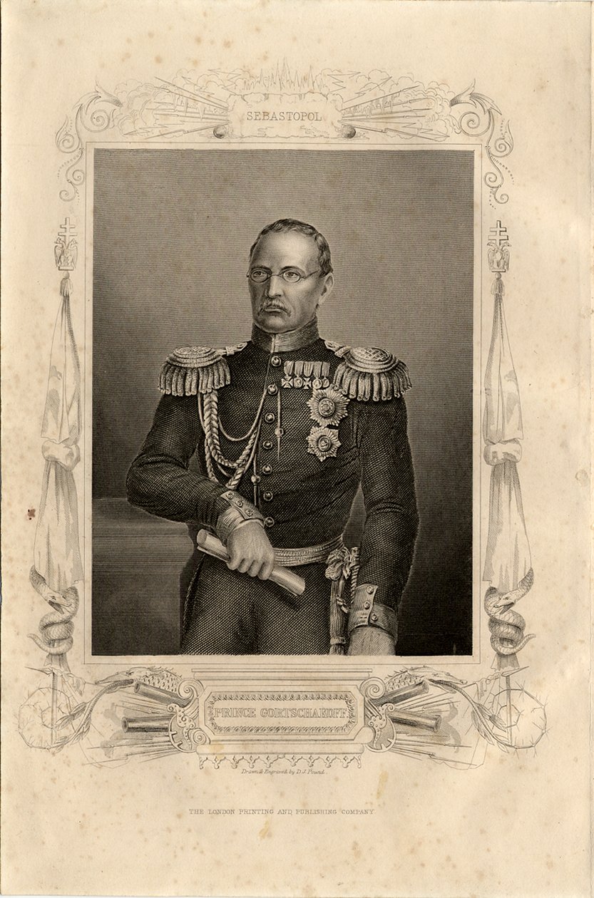 Ritratto del Principe Mikhail Dmitrievich Gorchakov 1795-1861, 1856 da Daniel John Pound