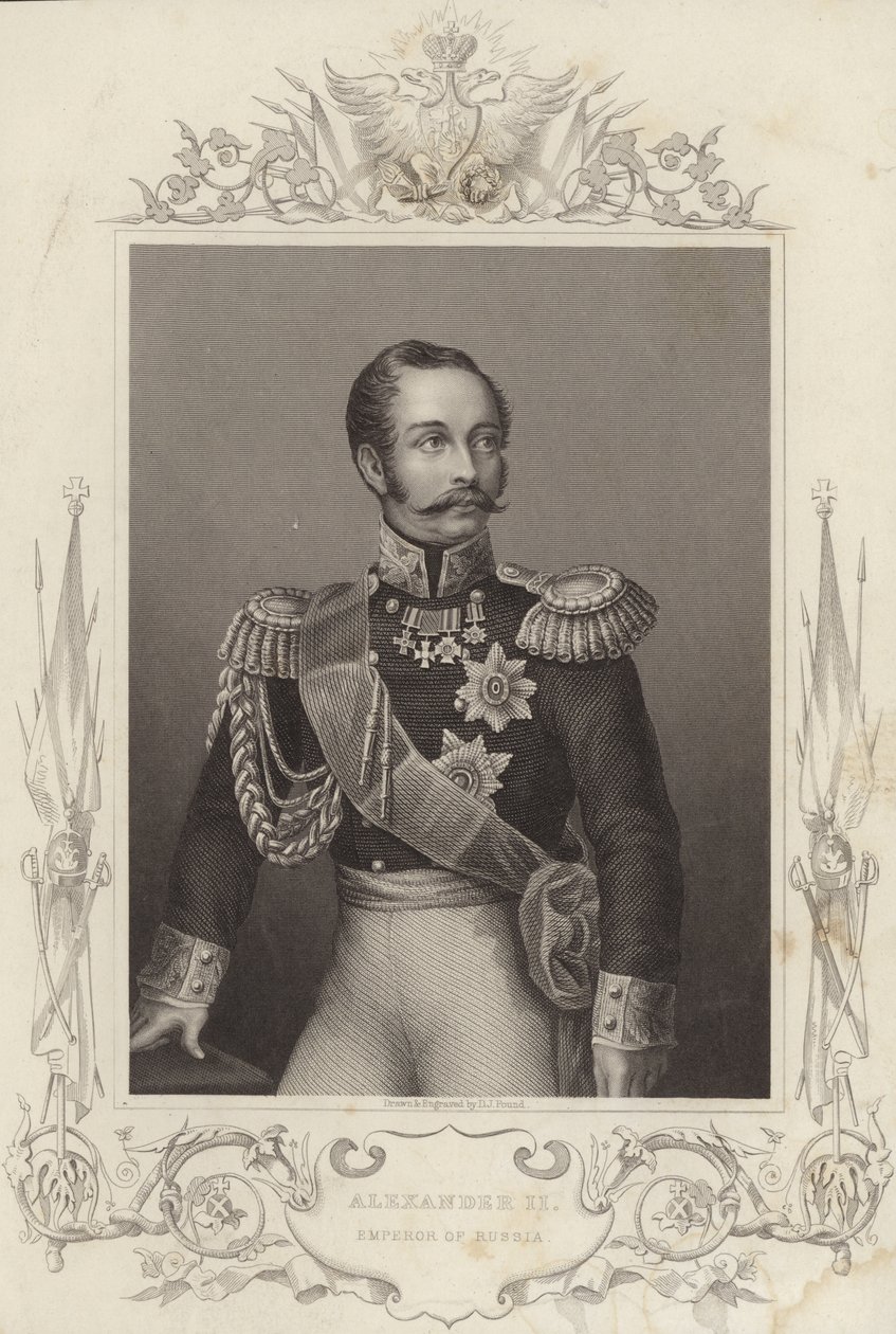 Alessandro II, imperatore di Russia (18181881) (incisione) da Daniel John. Pound