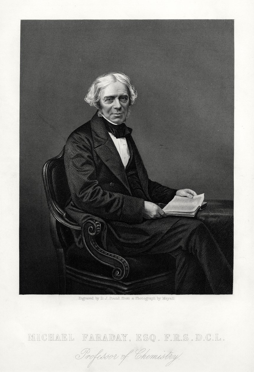 Michael Faraday, scienziato britannico, c1880 da Daniel John Pound