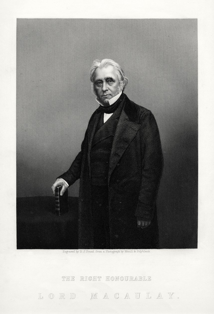 Thomas Babington Macaulay, poeta, storico e politico whig britannico, c1880 da Daniel John Pound