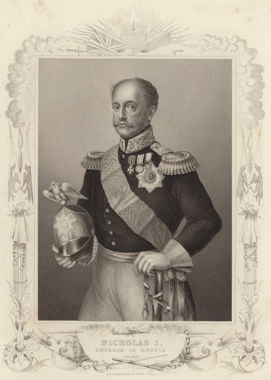 Lo zar Nicola I, imperatore di Russia (incisione) da Daniel John. Pound
