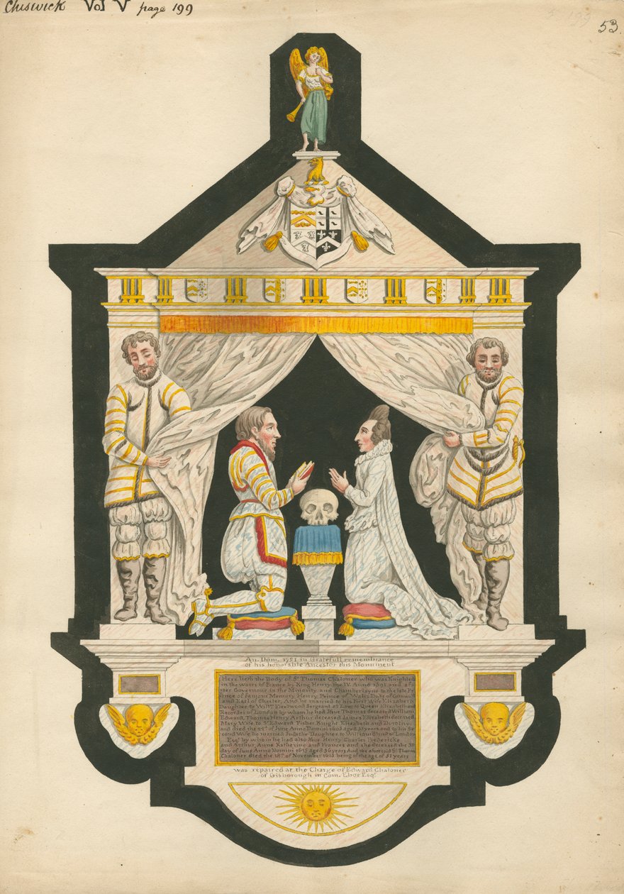 Memoriale a Sir Thomas Chaloner da Daniel Lysons