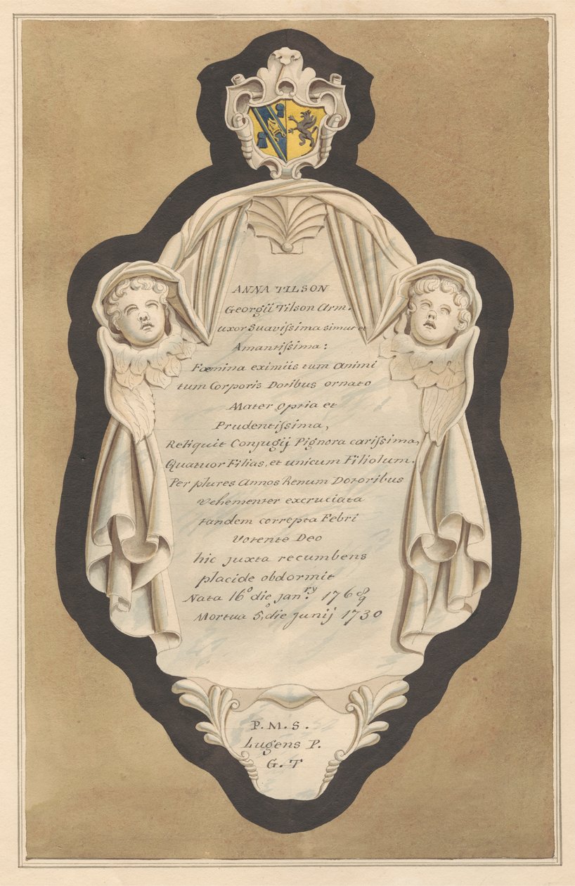 I dintorni di Londra, Vol.II: Memoriale ad Anna Tilson dalla Chiesa di Hampton da Daniel Lysons