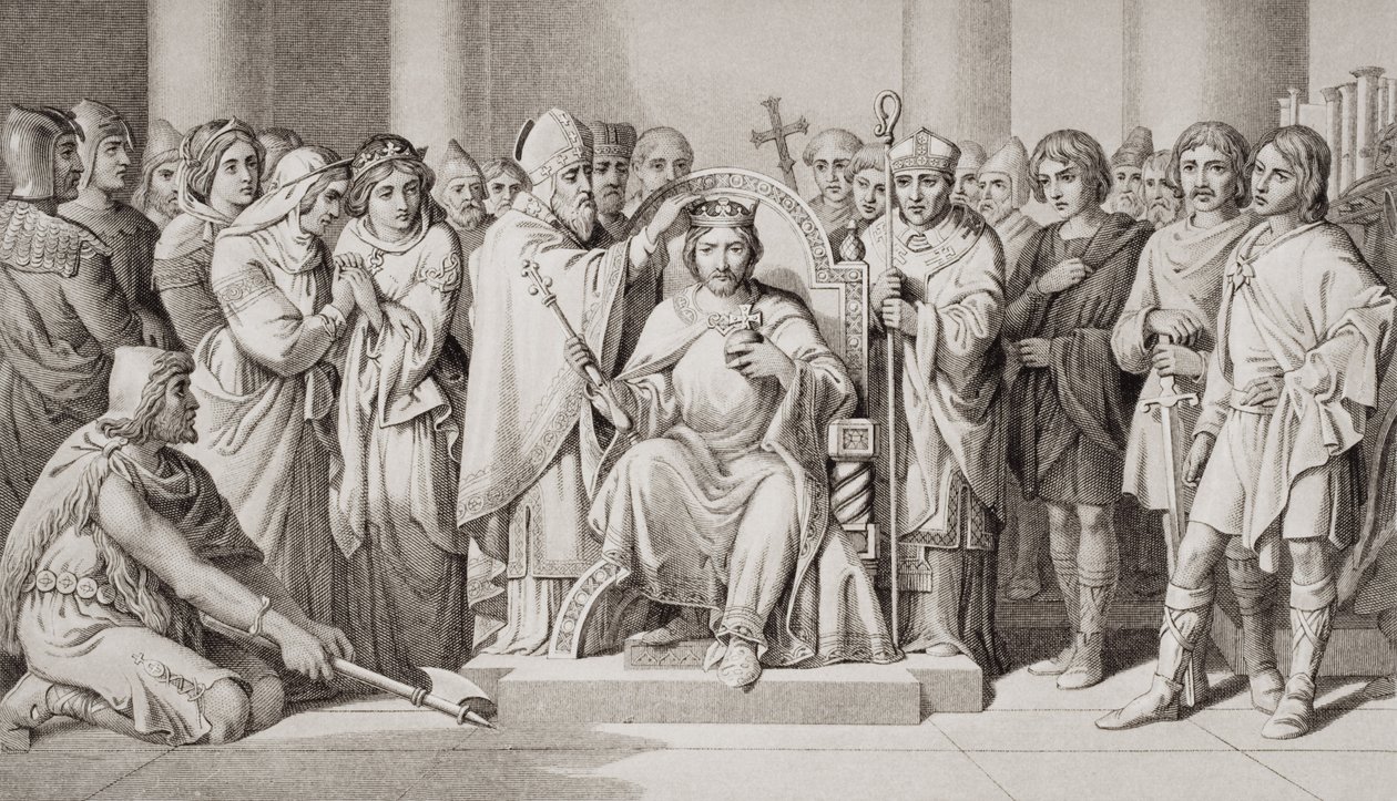 Incoronazione di Harold II, Re degli Anglo-Sassoni nel 1066 d.C., da 