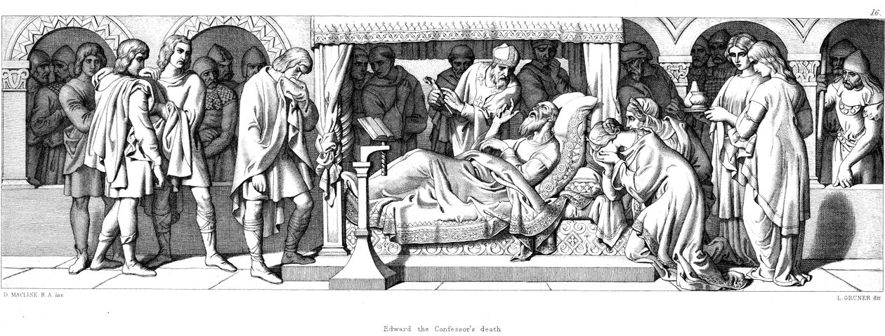 Morte di Edoardo il Confessore, 1042 1866 da Daniel Maclise
