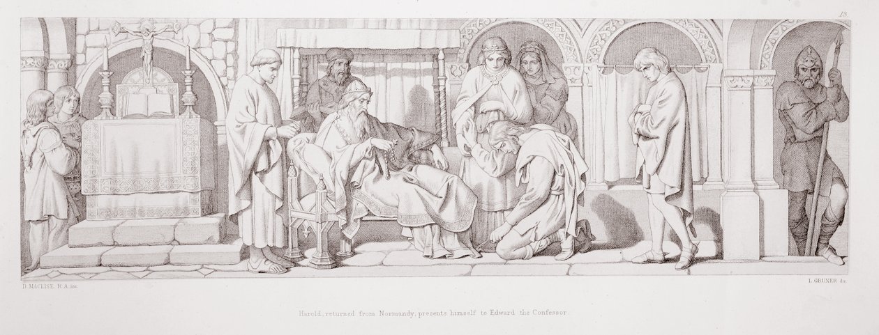 Harold, tornato dalla Normandia, si presenta a Edoardo il Confessore, da 
